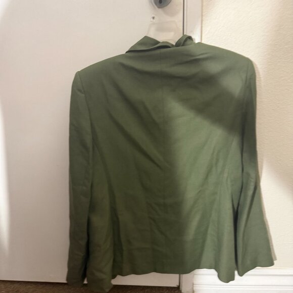 Zara NWT Light army green linen/cotton blazer - Picture 2 of 3